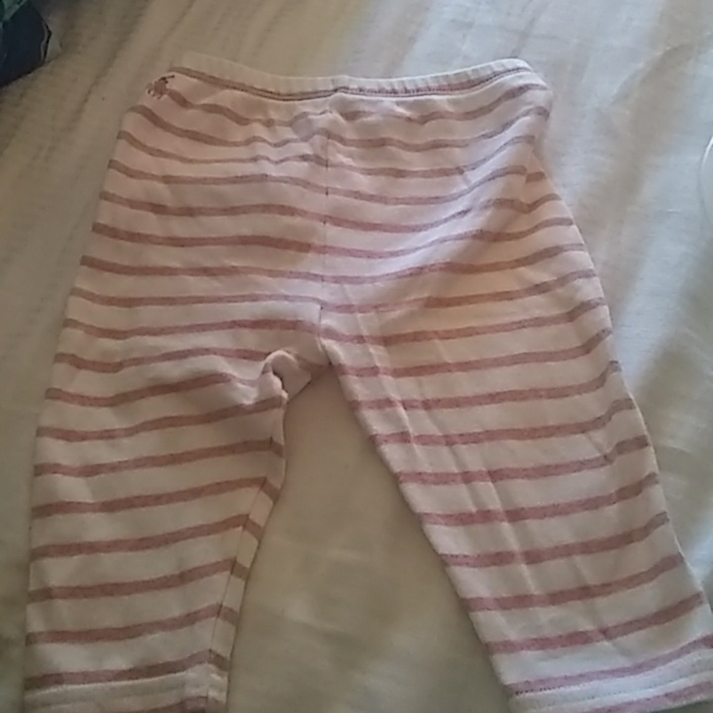 Baby pants size 6 months Ralph Lauren pink and white.